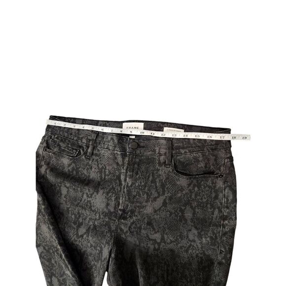 Frame 'Le Skinny de jeanne' womens jeans 34x29 black Tonal Python Stretch - Picture 5 of 9